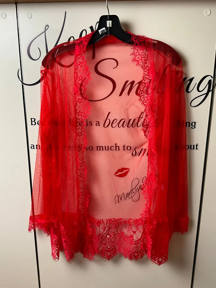 Ali Express Vibrators Sheer robe with thong red