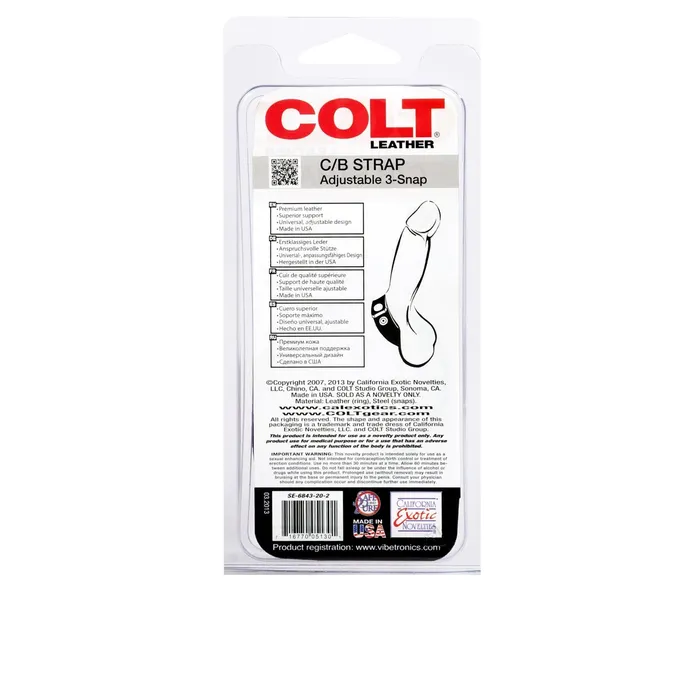 CalExotics Female Sex Toys COLT Leather CB Strap Adjustable 3Snap CalExotics Female Sex Toys COLT Leather CB Strap Adjustable 3Snap