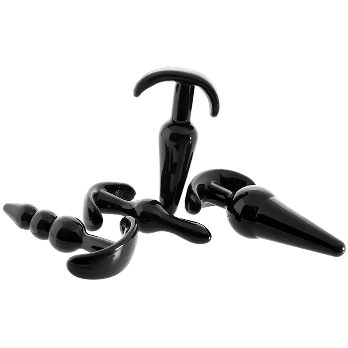 Adam Eve 4Piece Anal Plug Kit Black Booty Toys Nalpac Anal