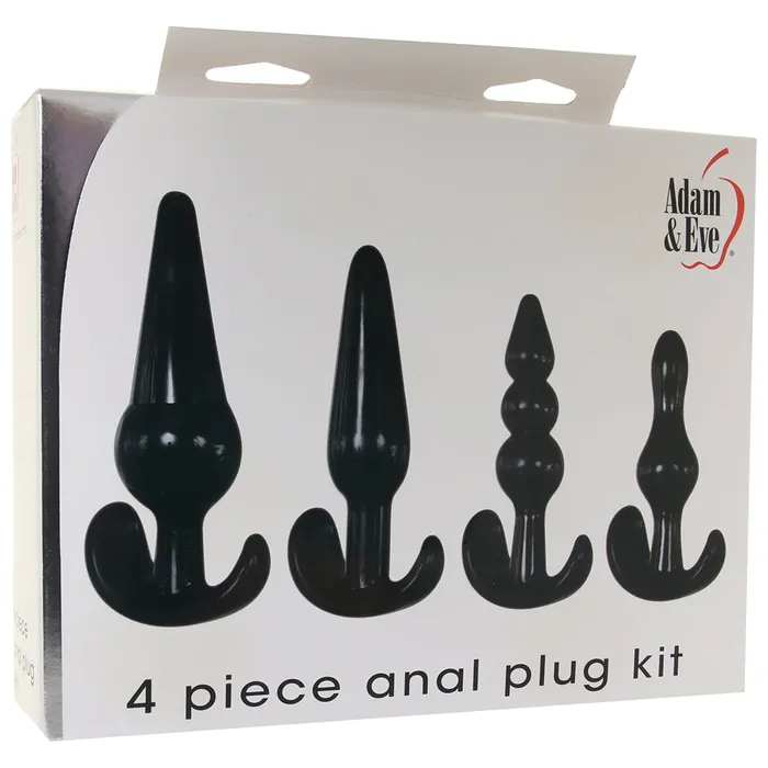 Adam Eve 4Piece Anal Plug Kit Black Booty Toys Nalpac Anal