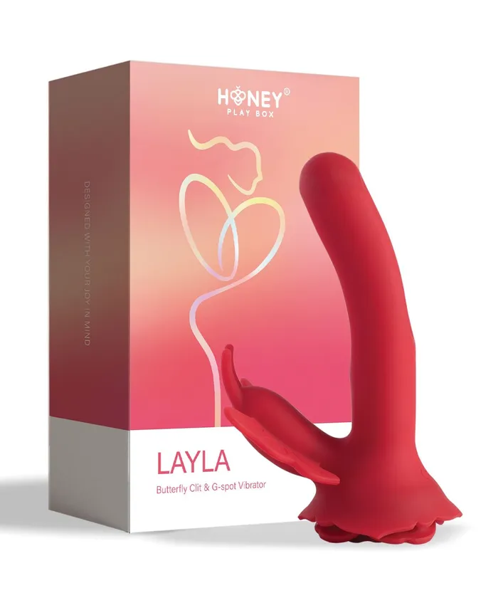 Honey Play Box Vibrators Layla Rosy Butterfly Clit Stimulator Flapping GSpot Vibrator Red Honey Play Box Vibrators Layla Rosy Butterfly Clit Stimulator Flapping GSpot Vibrator Red