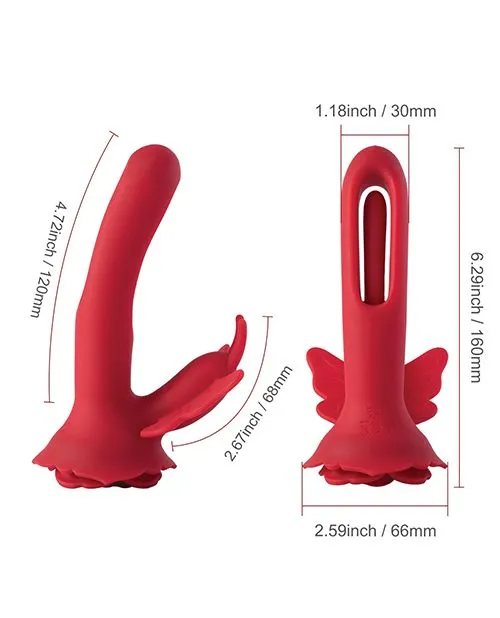 Honey Play Box Vibrators Layla Rosy Butterfly Clit Stimulator Flapping GSpot Vibrator Red Honey Play Box Vibrators Layla Rosy Butterfly Clit Stimulator Flapping GSpot Vibrator Red