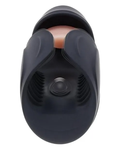 Anal Zero Tolerance Lick the Tip Rechargeable Silicone Mouth Masturbator Black Evolved Novelties
