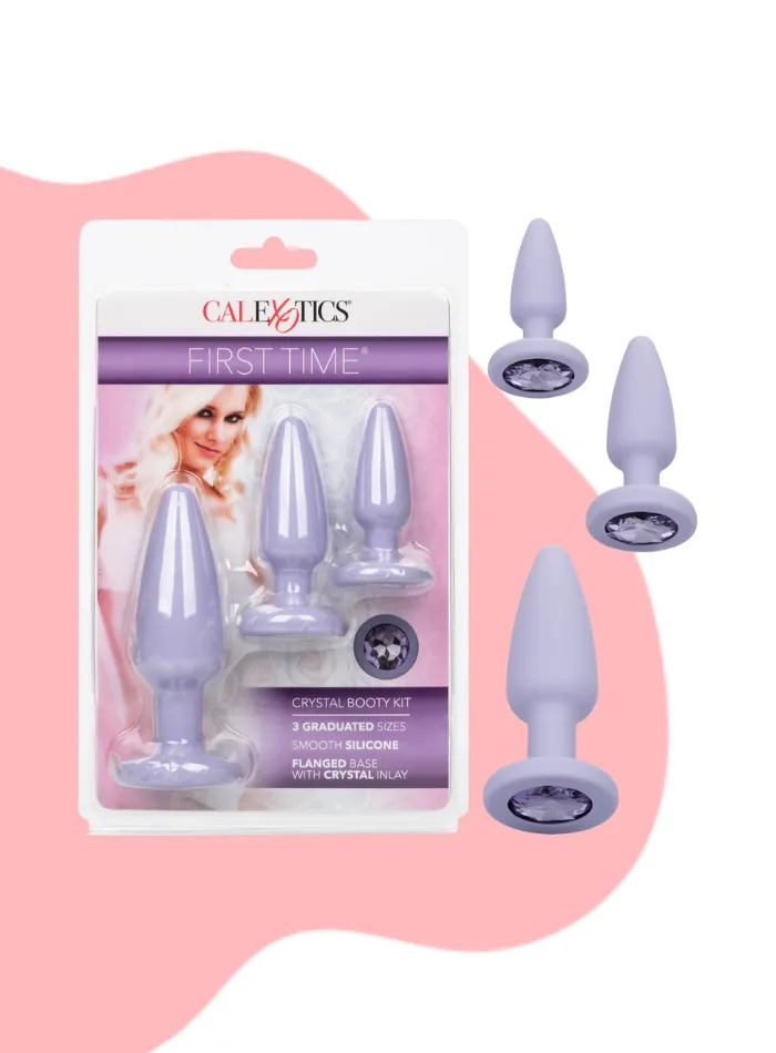 CaleXOtics Vibrators First Time CRYSTAL BOOTY KIT Purple
