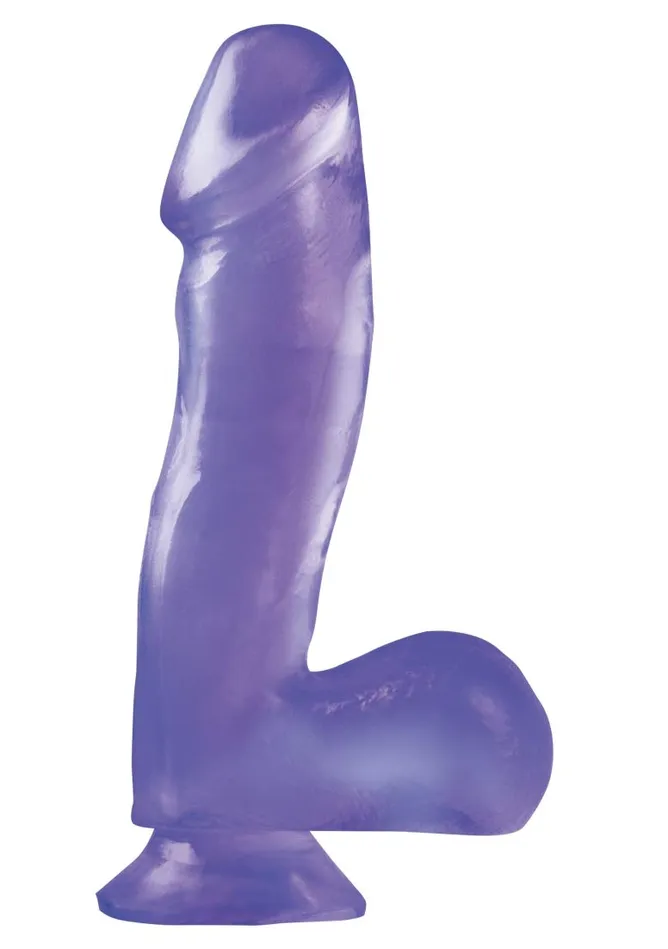 Dildos Basix Rubber Works 65In Purple Dong WSuction Cup Basix