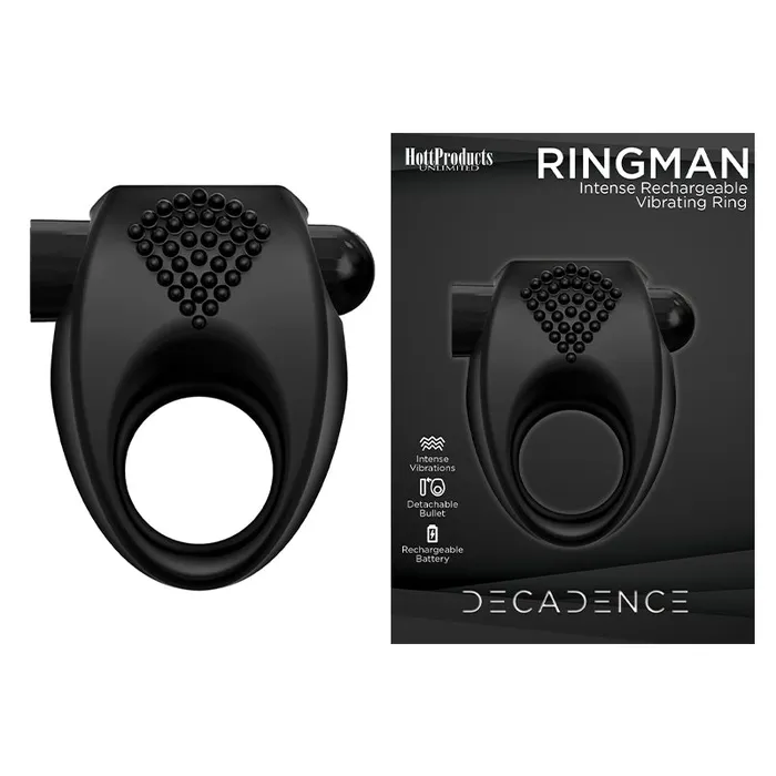 Vibrators Hott Products Unlimited Decadence Ringman Vibe Cr Bullet 7Fre Re