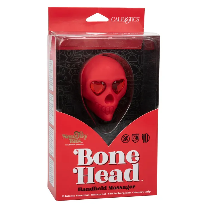 CalExotics Naughty Bits BONE HEAD Handheld Body Wand Massager Red Skull Mini Vibrator Female Sex Toys