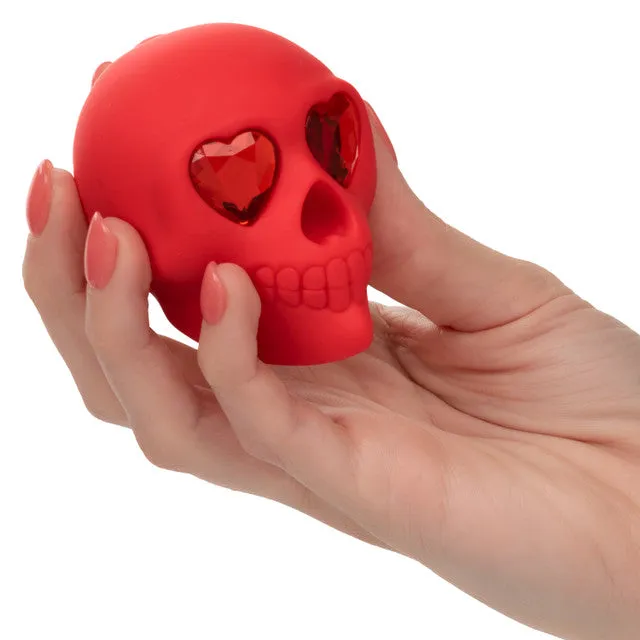 CalExotics Naughty Bits BONE HEAD Handheld Body Wand Massager Red Skull Mini Vibrator Female Sex Toys