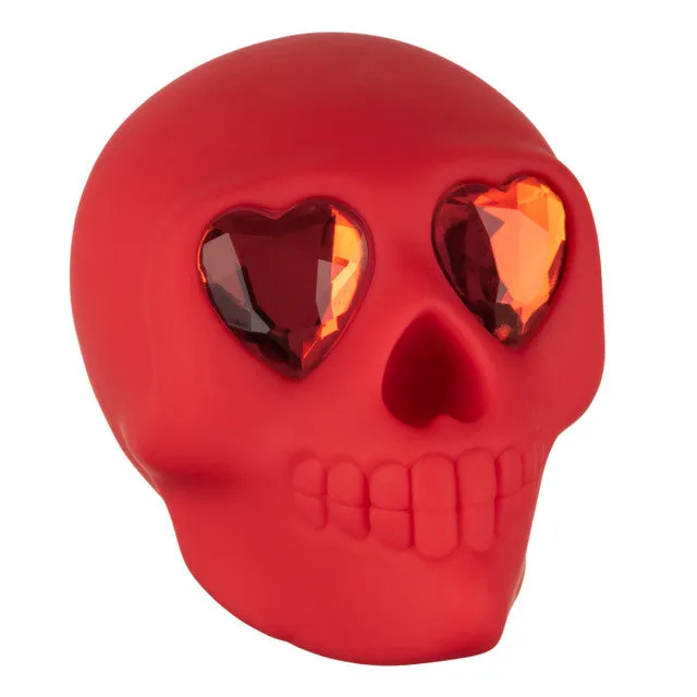 CalExotics Naughty Bits BONE HEAD Handheld Body Wand Massager Red Skull Mini Vibrator Female Sex Toys