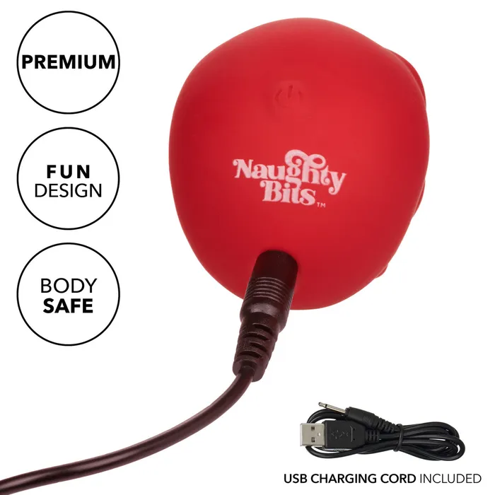 CalExotics Naughty Bits BONE HEAD Handheld Body Wand Massager Red Skull Mini Vibrator Female Sex Toys