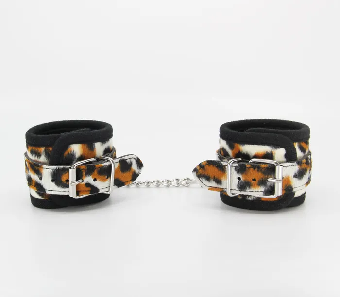 Couples Berlin Baby Berlin Baby Vegan Friendly Furry Animal Leopard Print Wrist Restraints Handcuffs