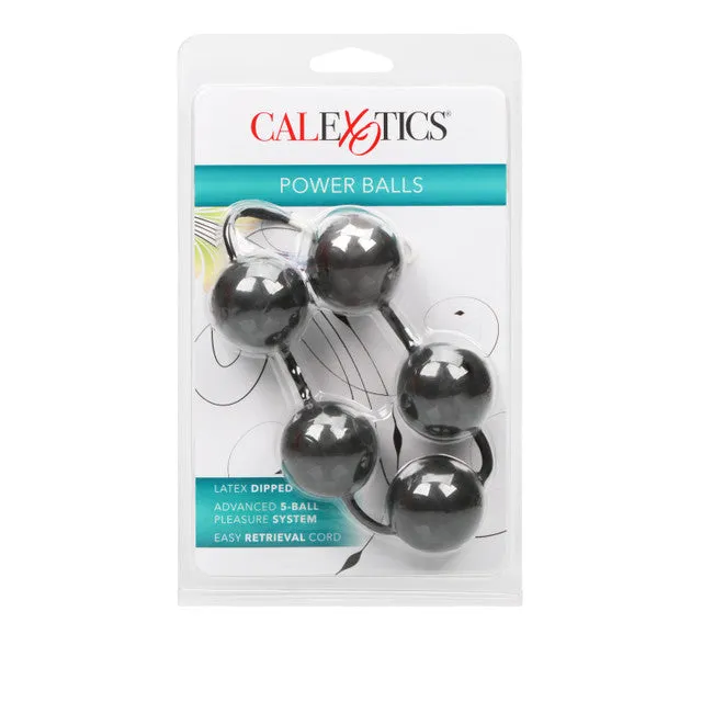 Dildos CalExotics Calexotics POWER BALLS Natural Latex Dripped Advanced 5 Ball Pleasure System