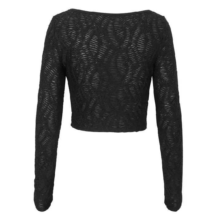 EVEs SECRETS Couples Gothic LaceUp Black Crop Top With Sexy CutOuts