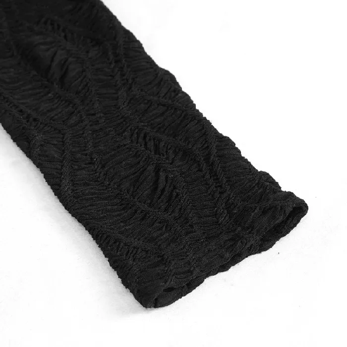 EVEs SECRETS Couples Gothic LaceUp Black Crop Top With Sexy CutOuts