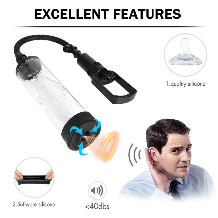EVEs SECRETS Male Sex Toys Manual Mechanical Vacuum Transparent Penis Pump Male Sex Toys