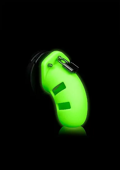 Shots America LLC Male Sex Toys Ouch Model 20 Glow In The Dark Chastity Cock Cage 35