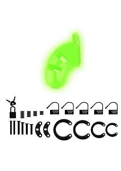 Shots America LLC Male Sex Toys Ouch Model 20 Glow In The Dark Chastity Cock Cage 35