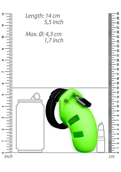 Shots America LLC Male Sex Toys Ouch Model 20 Glow In The Dark Chastity Cock Cage 35